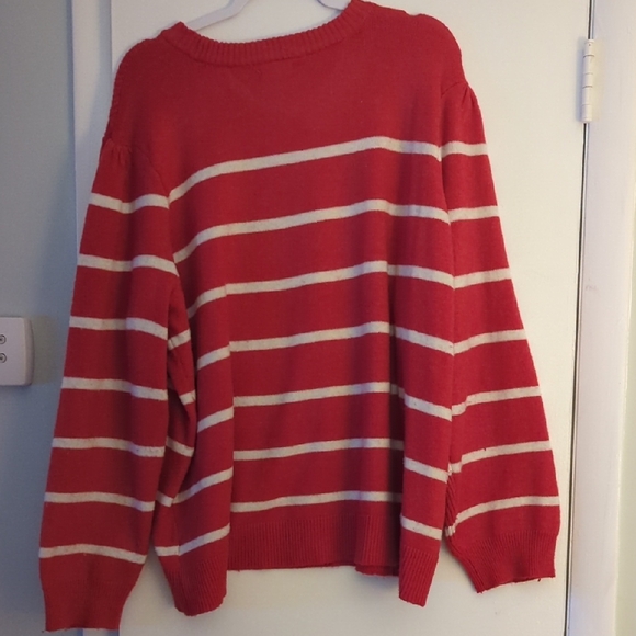 Maurices Red and White Striped Crew Neck Sweater - Picture 5 of 5